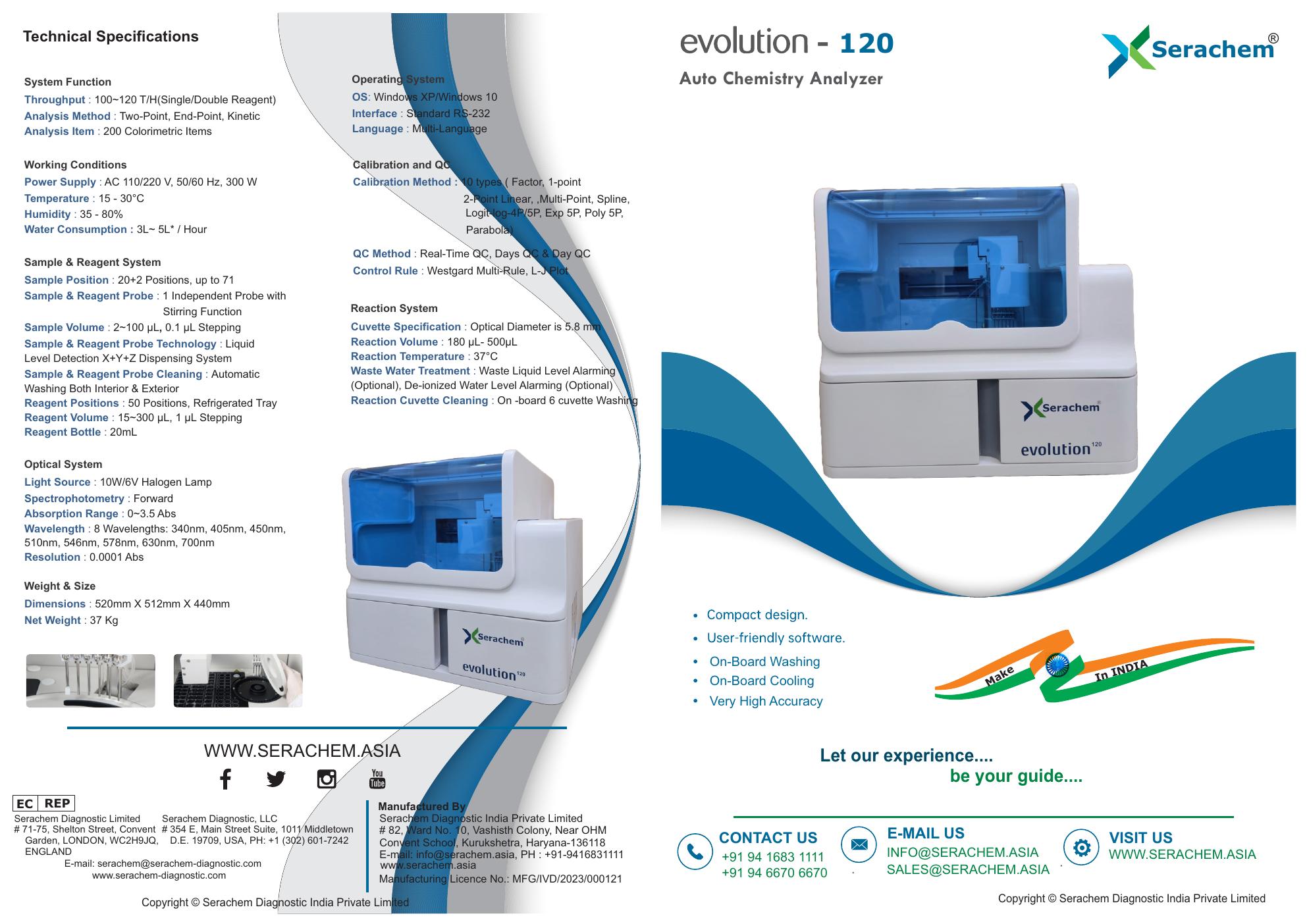 Evolution 120 Fully Automatic Chemistry Analyzer