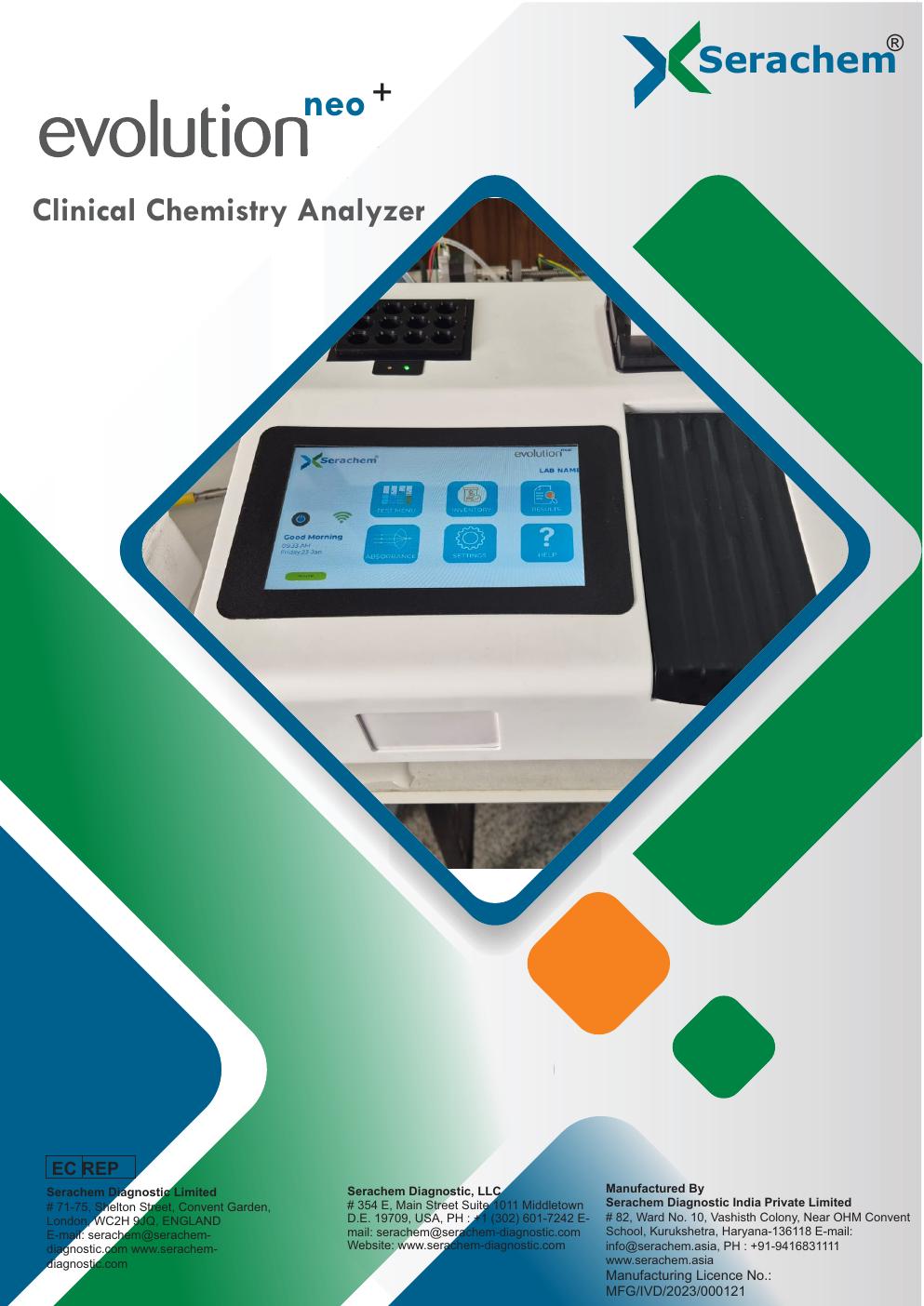 Evolution Neo Plus Semi Automatic Clinical Chemistry Analyzer